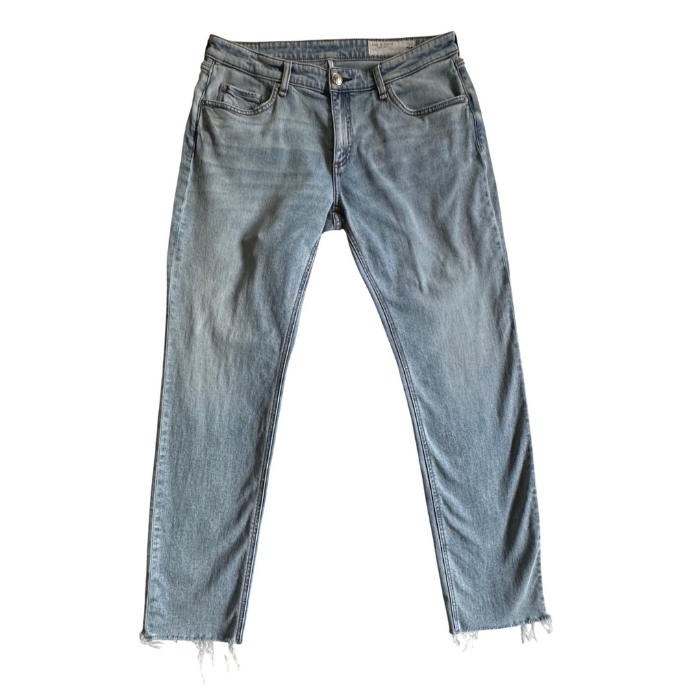 Rag & Bone Dre Low-Rise Slim Boyfriend Jeans Light Wash Raw Hem Size 30 READ